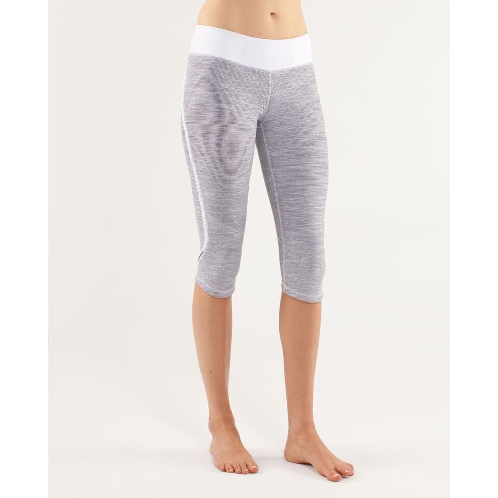 Lululemon Run: Fast And Free Crop Wee Are From Space White Combo - Size: 10